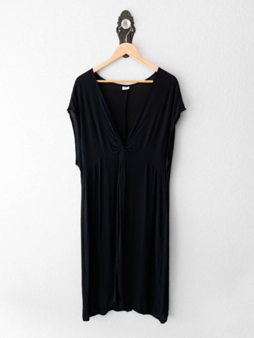 Kona Sol Black Swim Coverup Dress XL Sheer Wrap Beach Resort Maxi